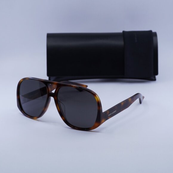 Saint Laurent SL652/F SOLACE 002 Aviator Sunglasses - Havana/Black - Picture 1 of 9